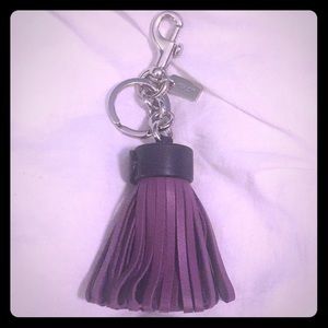 Coach leather fringe key fob